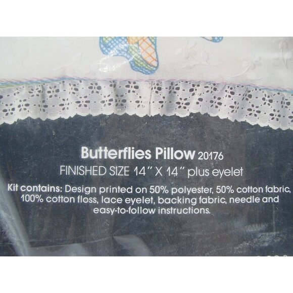Golden Bee Quik-Cross Stamped Cross Stitch Butterflies Pillow Cover 20176 kit - Picture 3 of 7